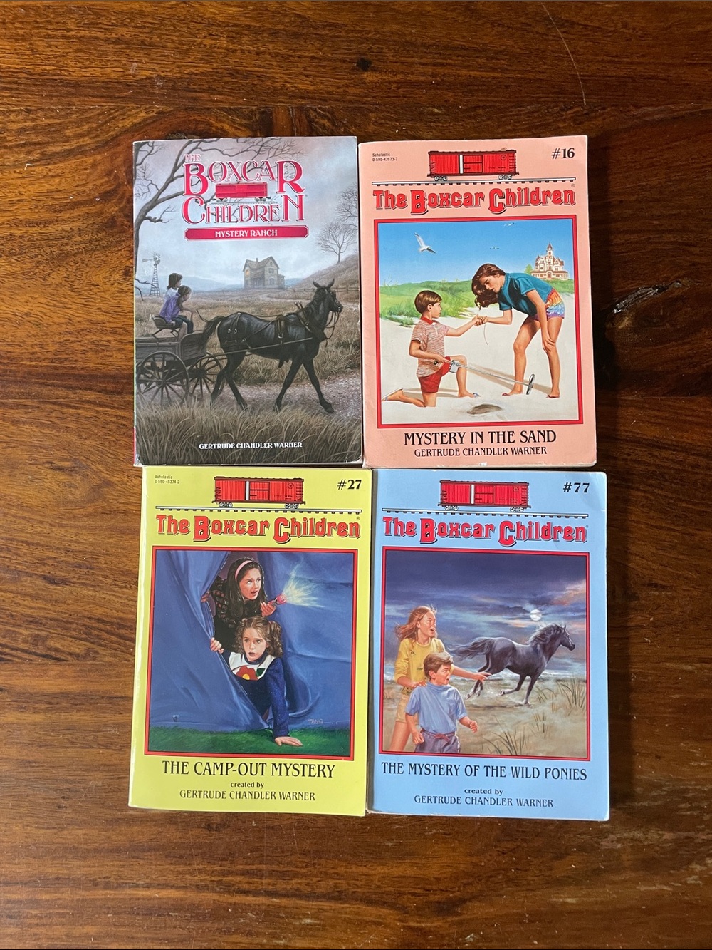 4 The Boxcar Children Paperback Books by Gertrude Chandler Warner (set of 4)